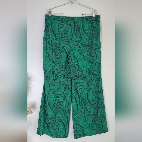 Michael Kors Casual Green Paisley Polyester Beach Lovers Pants Size 12 - Picture 10 of 10